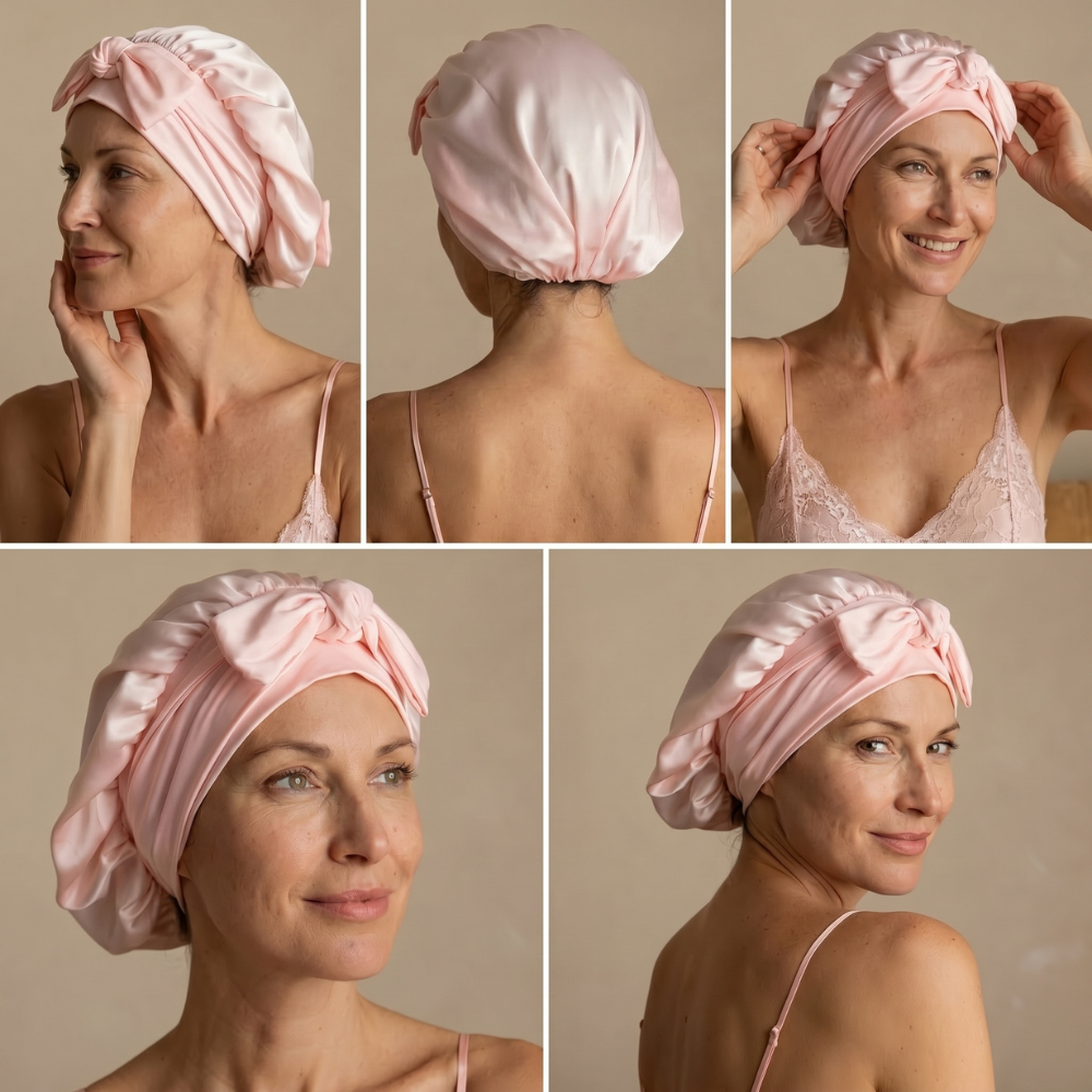 Gorro de Seda para Dormir "Lazo" Larga Duración